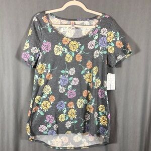 Lularoe NWT Classic Tee - Short Sleeve Pastel Roses Tee